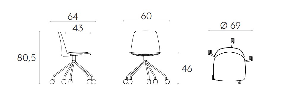 Główna galeria - Krzesło obrotowe na kółkach UNNIA firmy INCLASS (2)