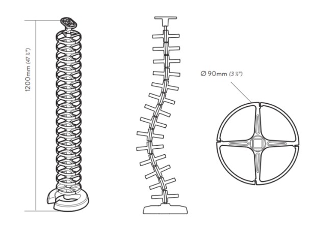 Główna galeria - KANAŁ KABLOWY PIONOWY, Maskownica do kabli CBS SLINKY WM3/1200/T (4)