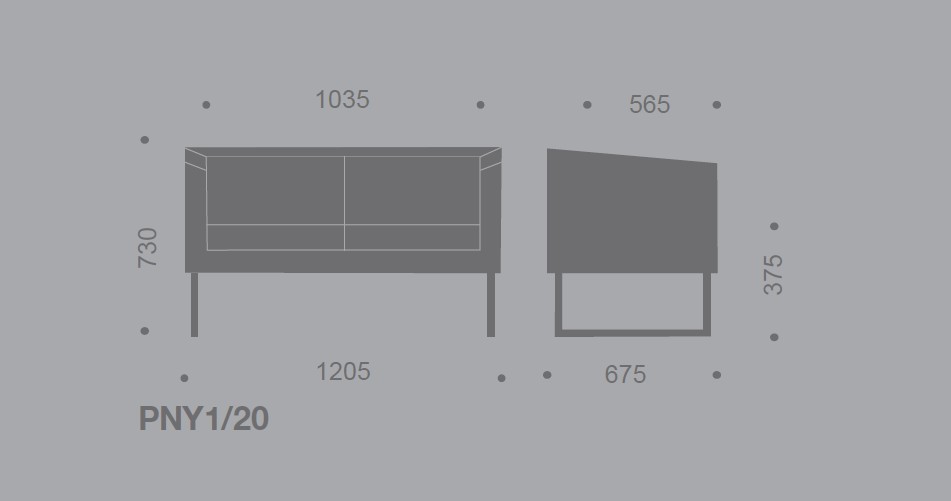 Kanapa 2 osobowa PUNTA firmy SOKOA - Made in France - Zielona Ekoskóra