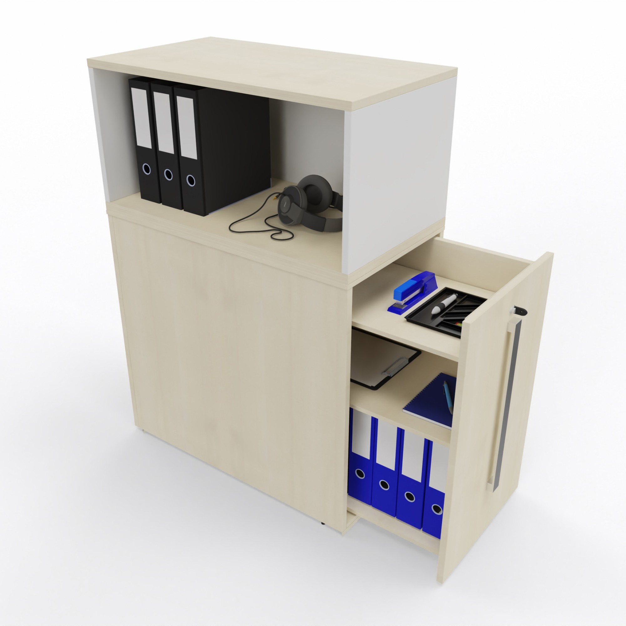 Główna galeria - Orga Tower kontener wysuwany, szafa pionowa Classwood klon kanadyjski z nadstawką firmy Majencia - Nowy Styl (2)