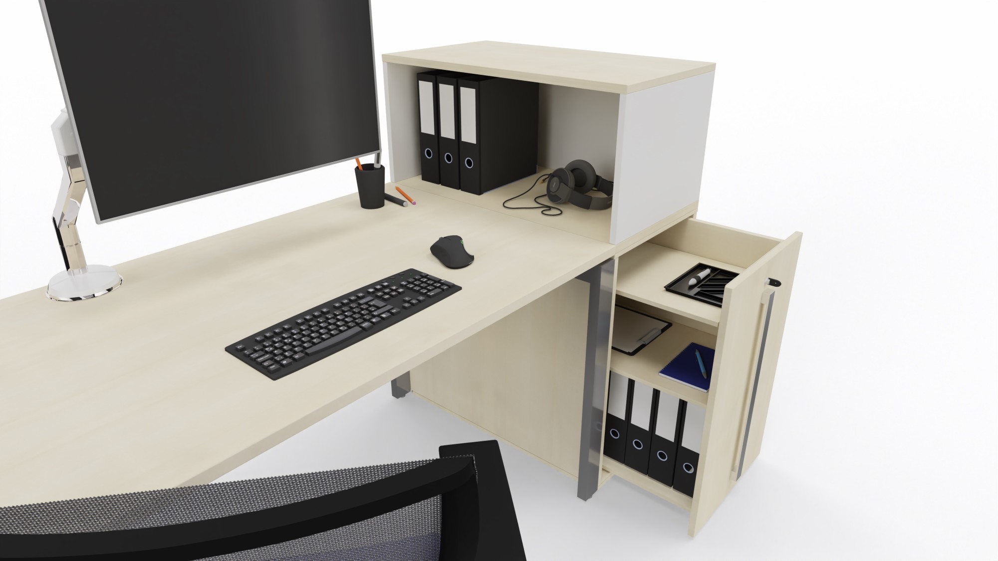 Główna galeria - Orga Tower kontener wysuwany, szafa pionowa Classwood klon kanadyjski z nadstawką firmy Majencia - Nowy Styl (3)