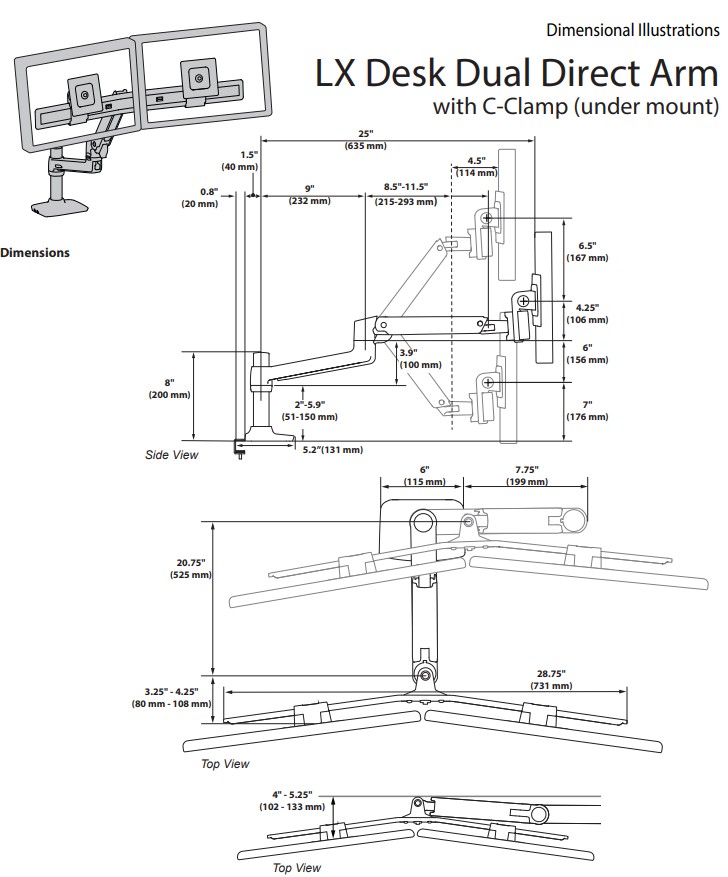 Główna galeria - Uchwyt do dwóch monitorów ERGOTRON LX Desk Dual Z Uchwytem (10)