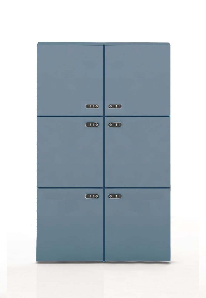 Szafa skrytkowa w kolorze basalate, lockers STORY 1215x800x430 firmy MAJENCIA - Nowy STYL