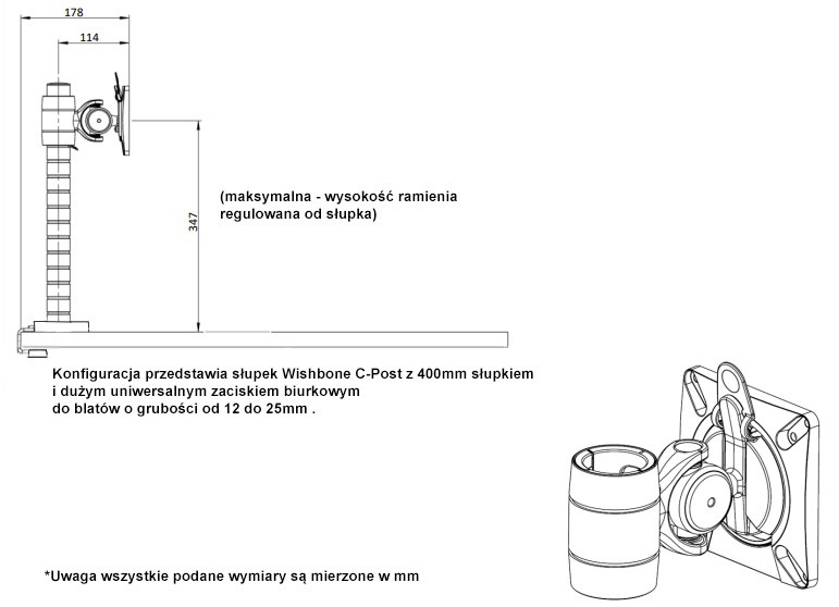 Główna galeria - Uchwyt do monitora WISHBONE firmy CBS (2)