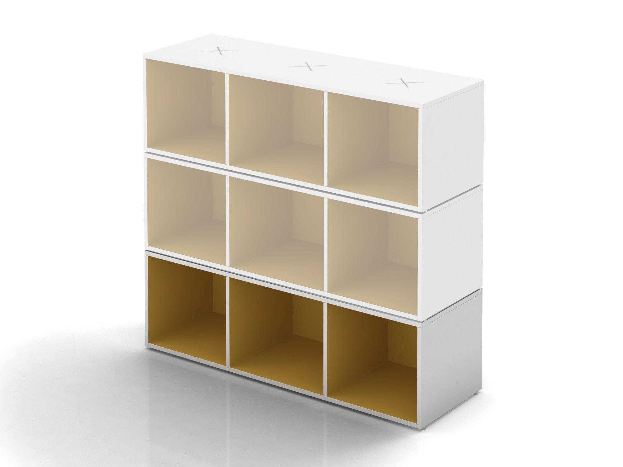 Główna galeria - Regał biurowy poziomy Oxo moduł dolny z dwoma przegrodami pionowymi firmy MAJENCIA - Nowy STYL (2)