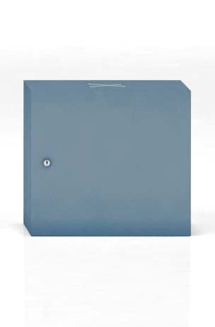 Szafka biurowa Oxo moduł środkowy drzwi otwierane prawe firmy Majencia kolor niebieski - Nowy Styl