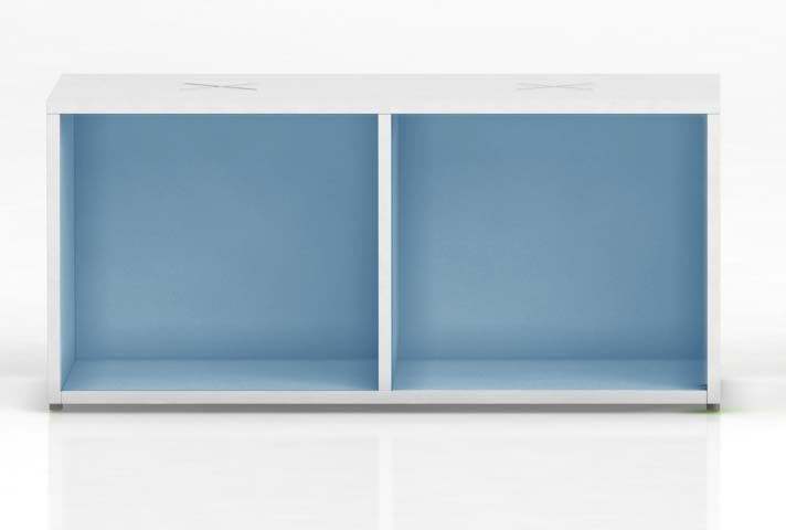 Regał biurowy Oxo moduł dolny z jedną przegrodą pionową firmy Majencia - Nowy Styl