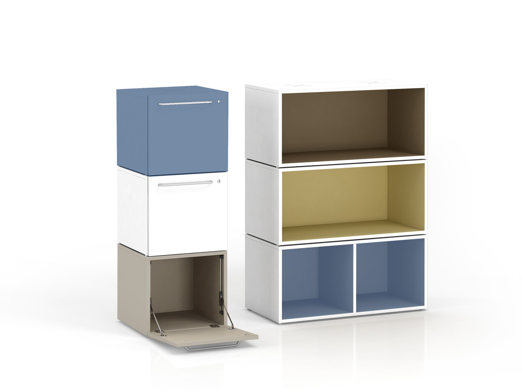 Główna galeria - Szafka biurowa Oxo moduł dolny z drzwiami opuszczanymi firmy Majencia kaszmirowa - Nowy Styl (3)