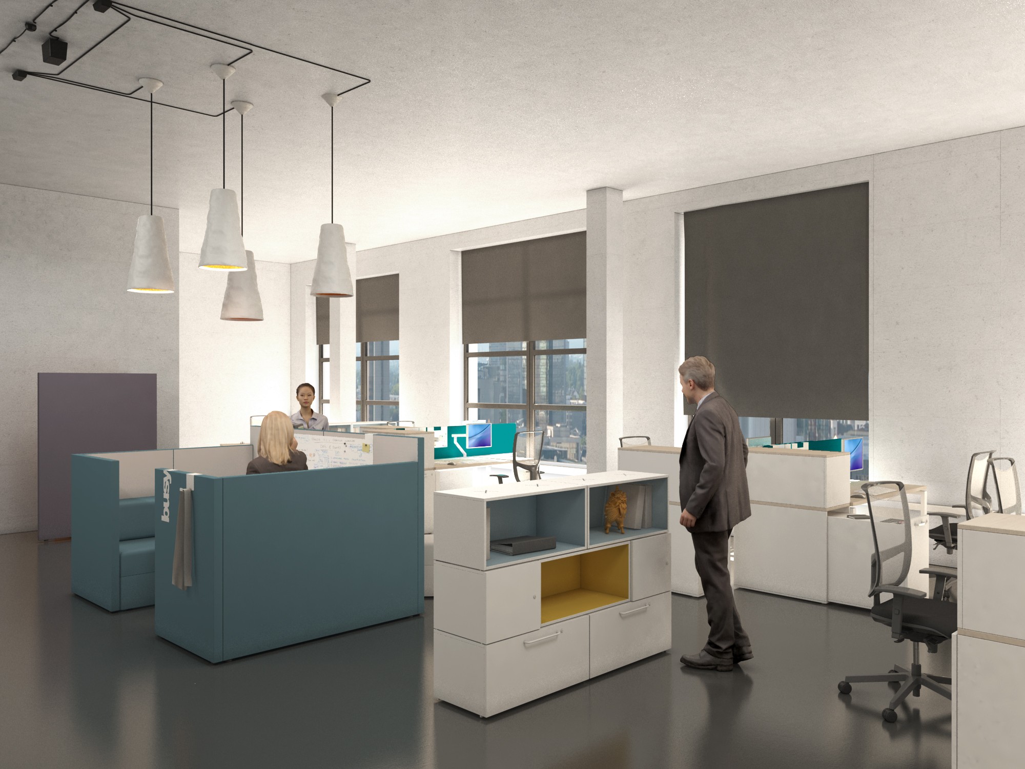 Główna galeria - Szafka biurowa Oxo moduł dolny z drzwiami opuszczanymi firmy Majencia kaszmirowa - Nowy Styl (6)