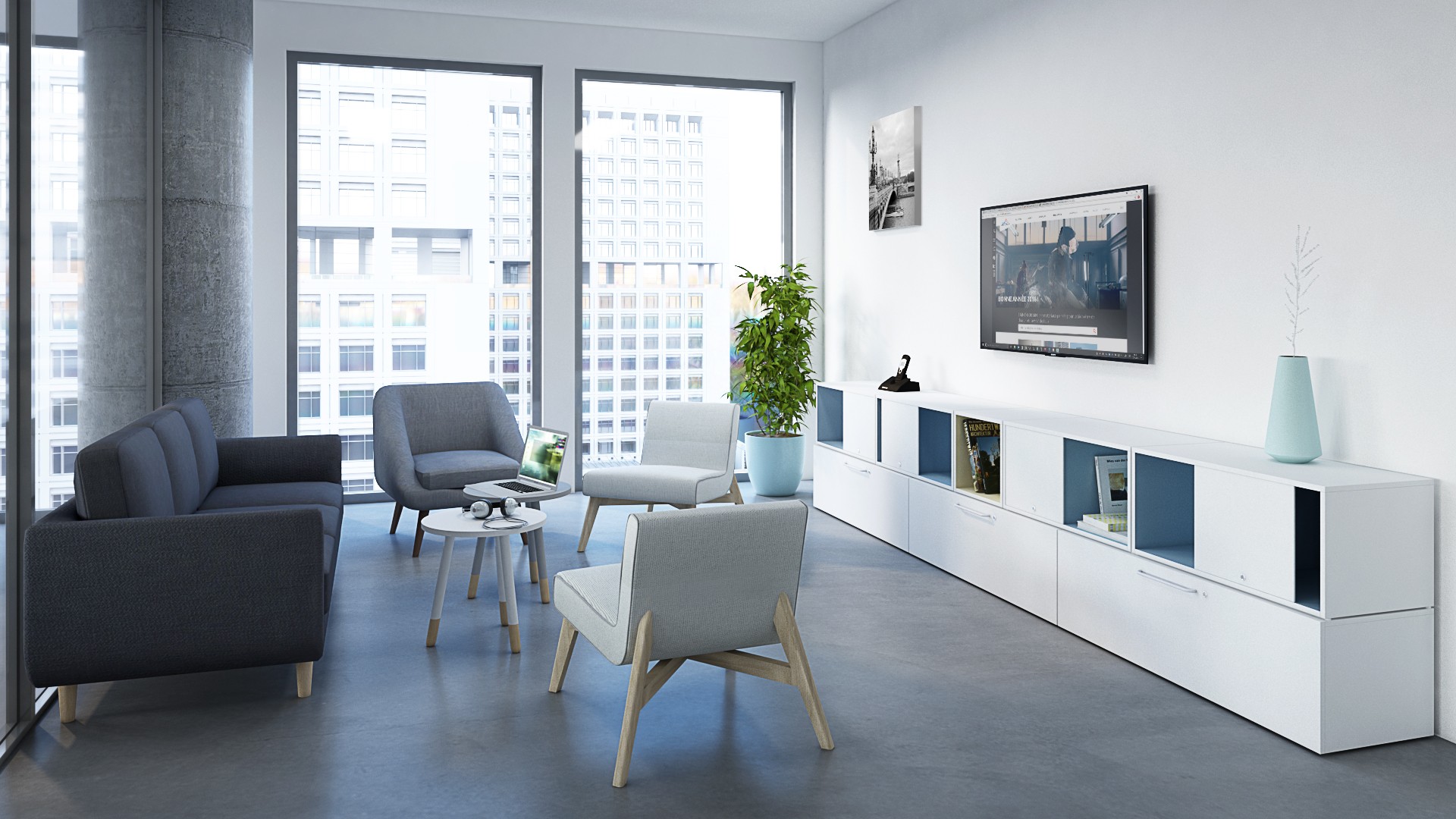 Główna galeria - Szafka biurowa Oxo moduł środkowy drzwi otwierane lewe firmy Majencia - Nowy Styl (6)