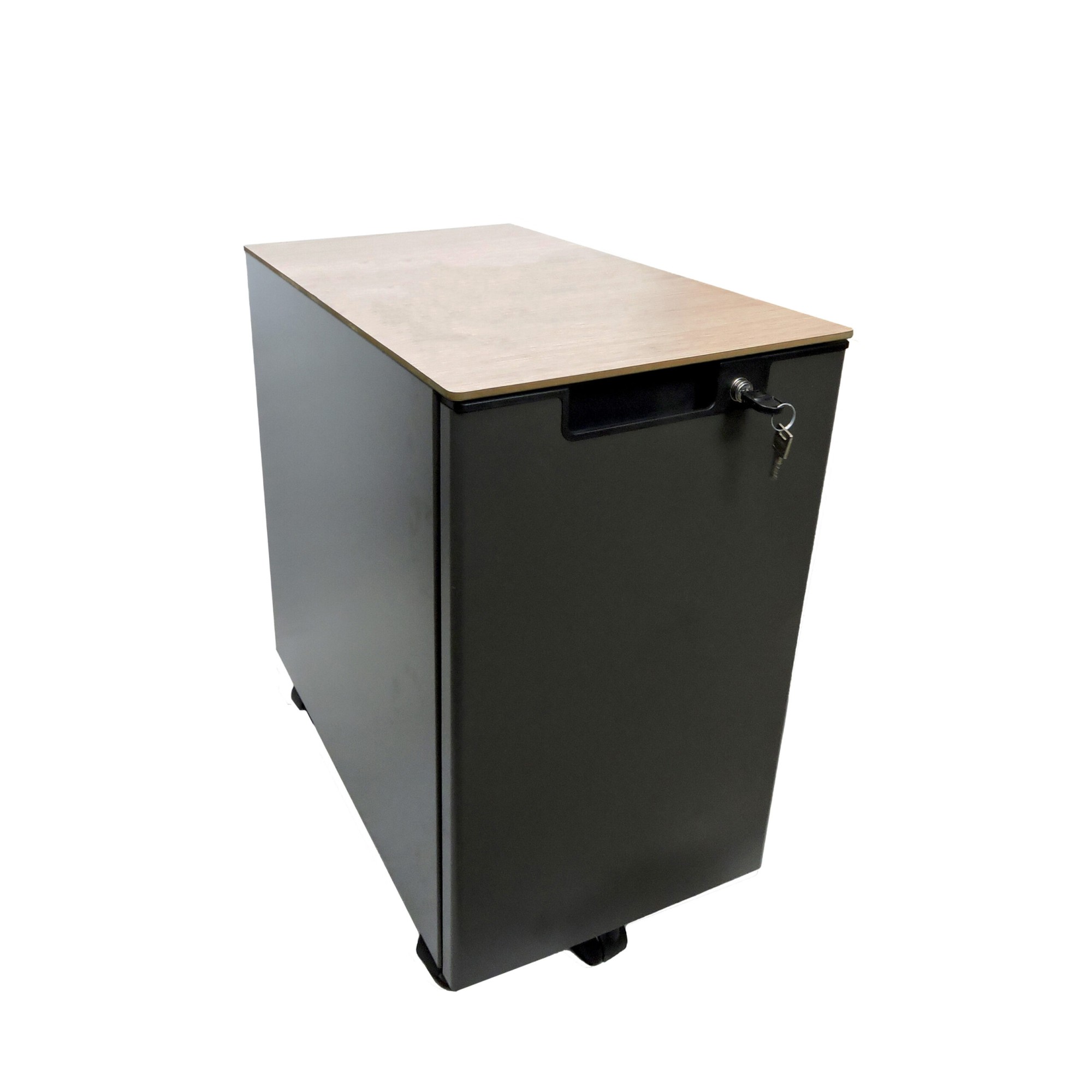 Kontenerek biurowy metalowy MaBox ciemnoszary z ozdobnym blatemfirmy MAJENCIA - NOWY STYL