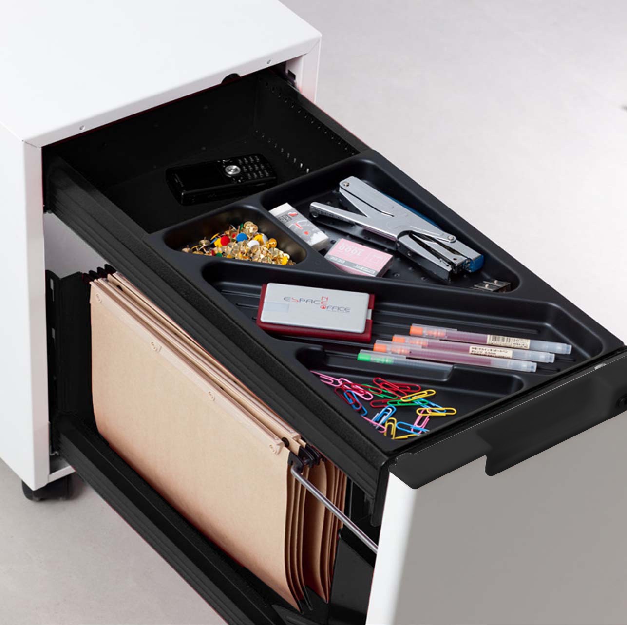 Główna galeria - Kontenerek biurowy metalowy MaBox ciemnoszary z ozdobnym blatemfirmy MAJENCIA - NOWY STYL (4)