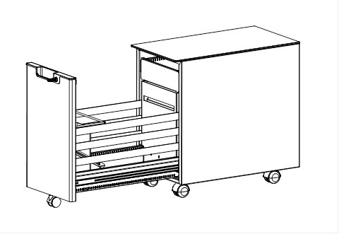 Główna galeria - Kontenerek biurowy metalowy MaBox ciemnoszary z ozdobnym blatemfirmy MAJENCIA - NOWY STYL (5)