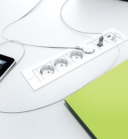 Główna galeria - Listwa, gniazdo blatowe IBCONNECT Intro 2.0 - 3 gniazda + USB + RJ45 (2)