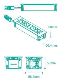 Główna galeria - Listwa, gniazdo blatowe IBCONNECT Intro 2.0 - 3 gniazda + USB + RJ45 (5)