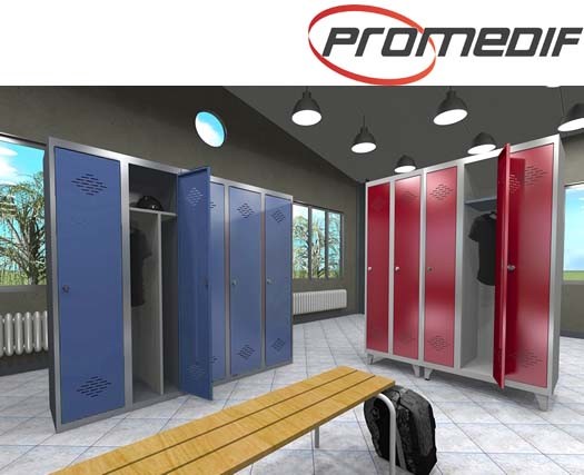 Główna galeria - Szafa BHP z niebieskim przodem, szatniowa jednoosobowa firmy PROMEDIF (2)