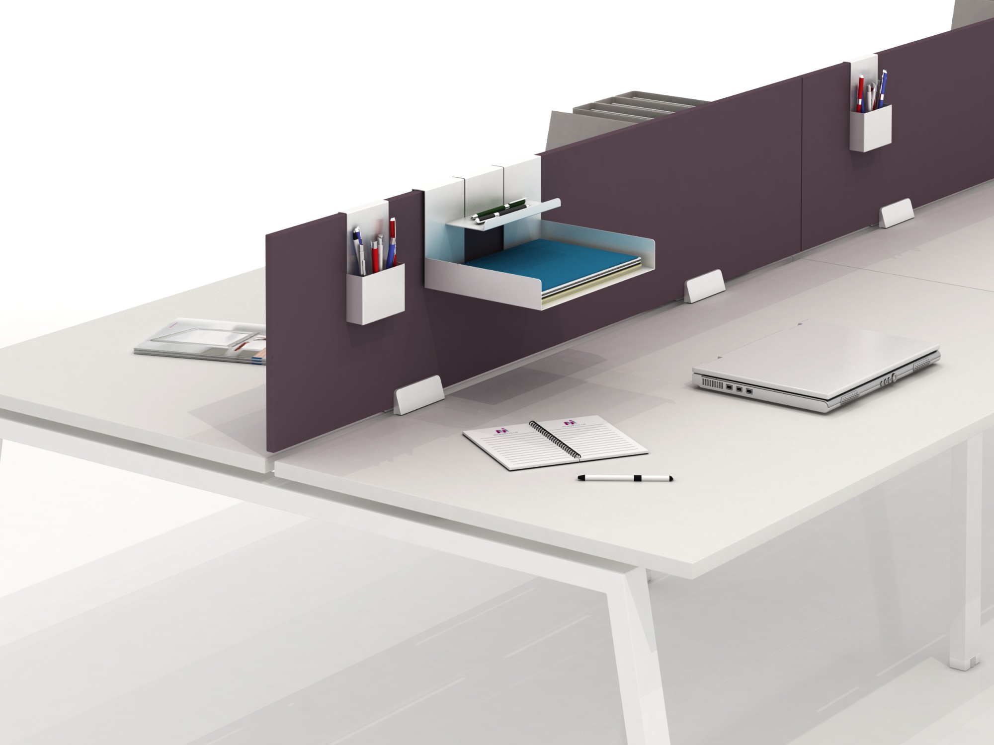 Główna galeria - Półka nakładana na przegrodę biurka, niska półka na dokumenty 330mm x 260mm (4)