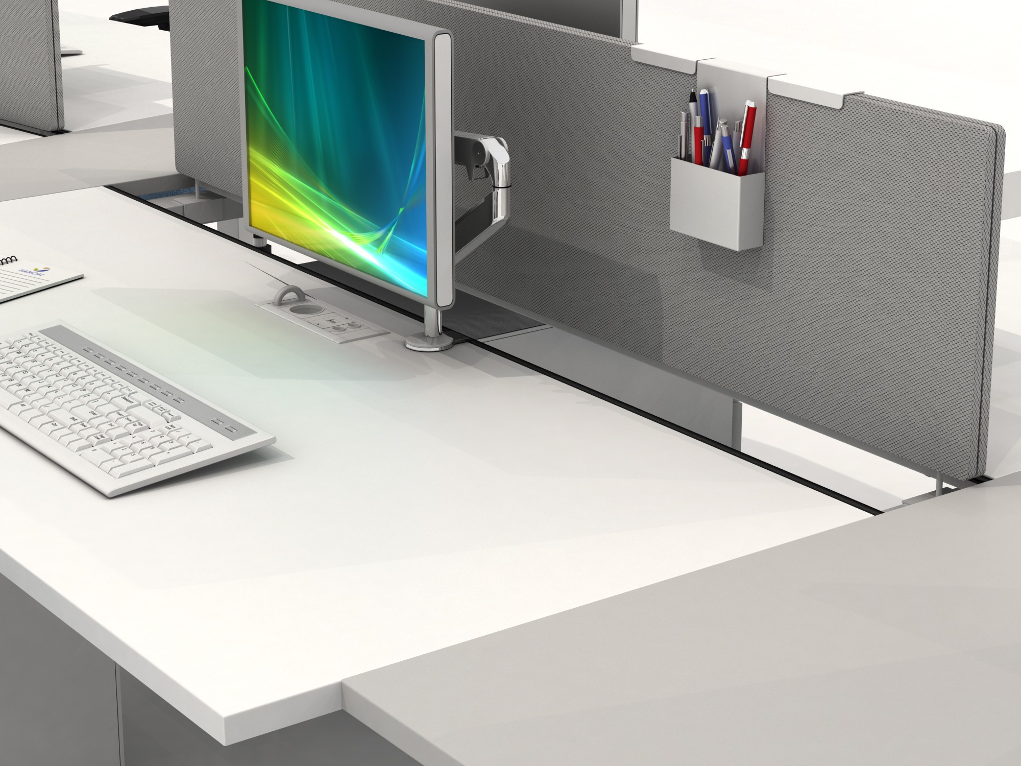 Kieszeń na długopisy nakładana na przegrodę biurka