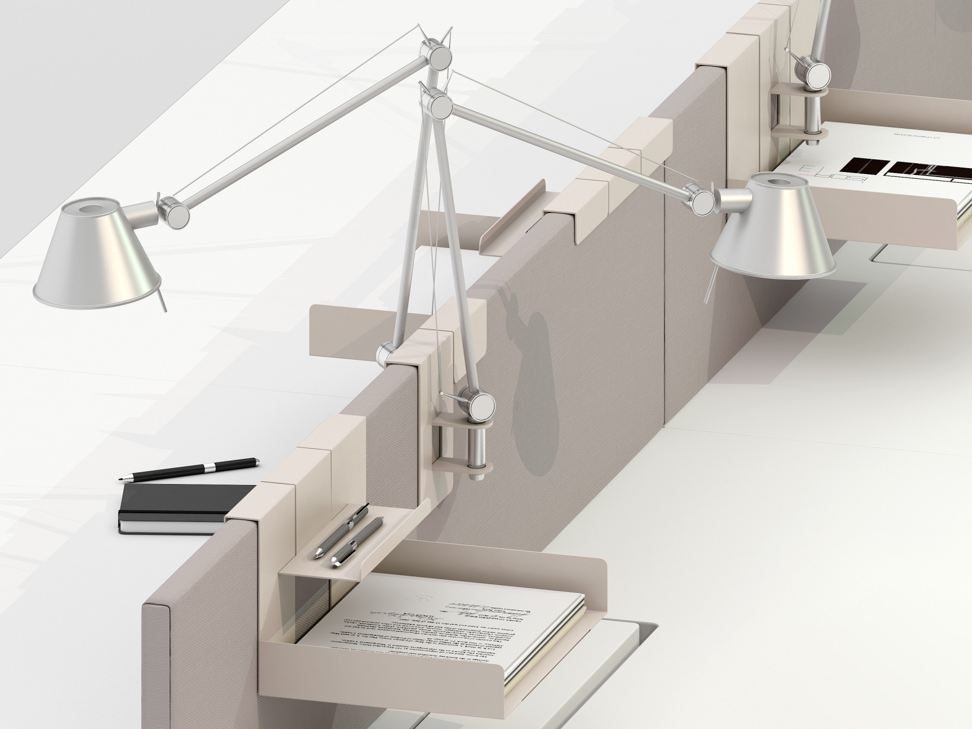 Półka nakładana na przegrodę biurka, wysoka półka na dokumenty 330mm x 260mm