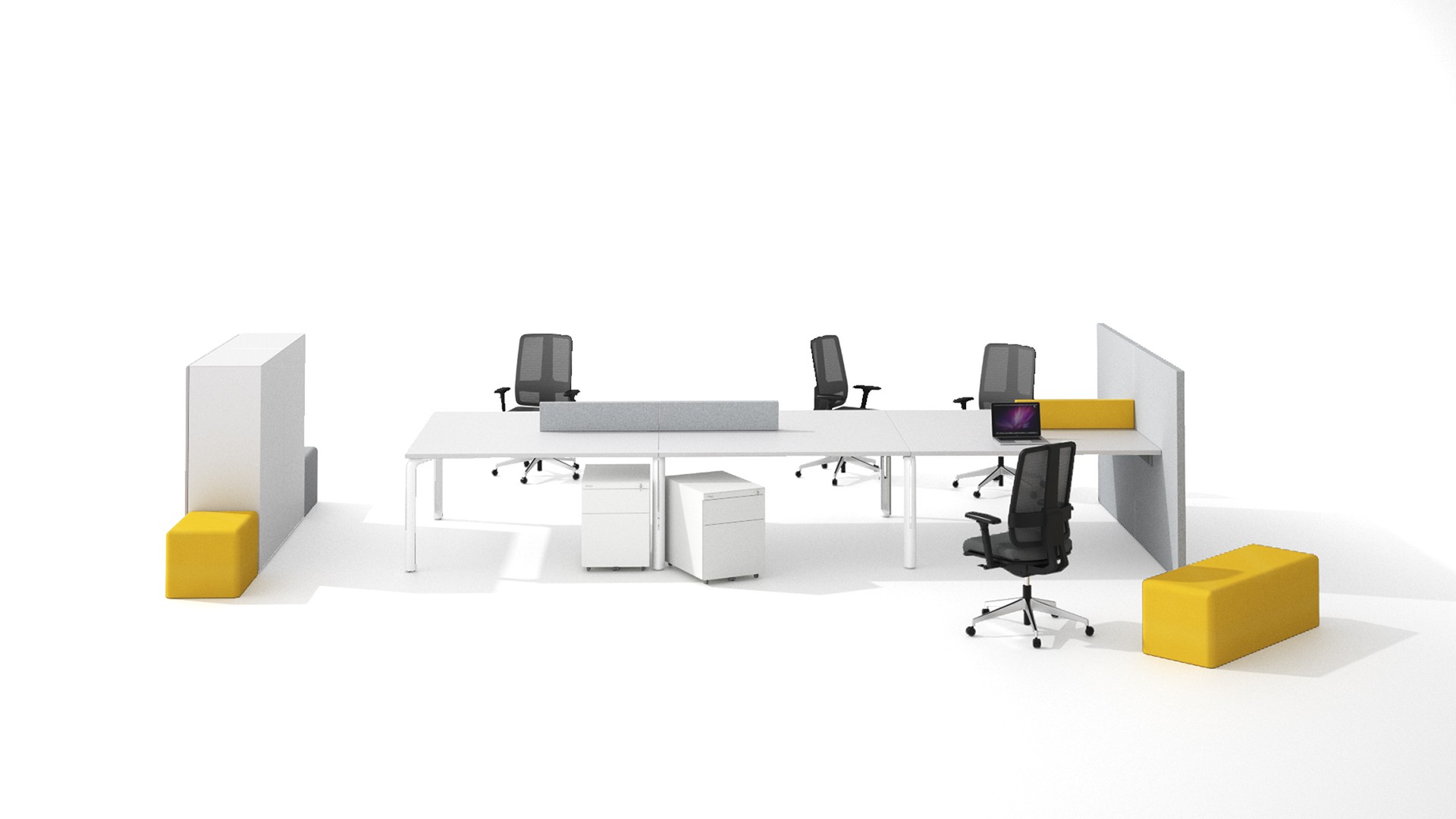 Główna galeria - Biurko Eklipse 1200x790 mm (szer x gł ) z ekranem akustycznym H3, z manualną regulacją wysokości (9)