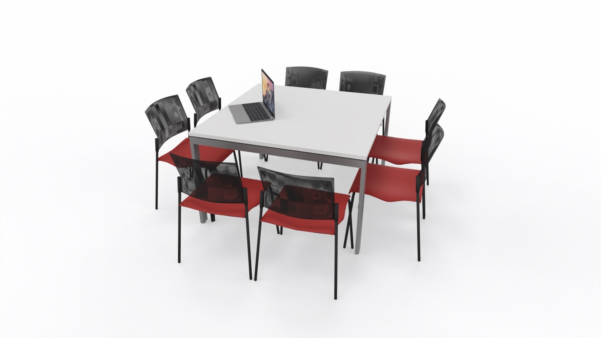 Stół konferencyjny Conecto 1200 x 1200 mm z kanałem kablowym