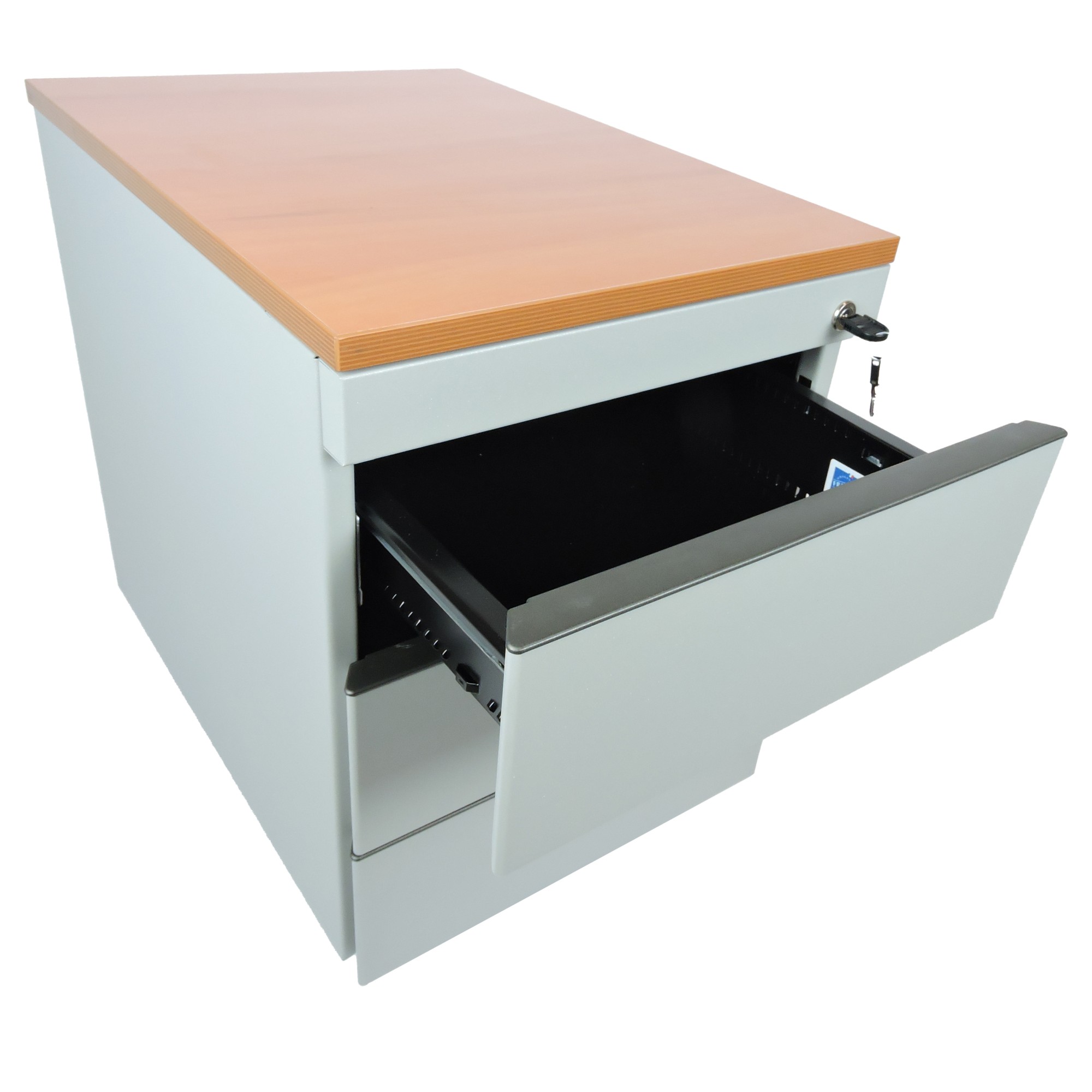 Główna galeria - Kontenerek mobilny, metalowy Klea 333 szary błyszczący z ozdobnym blatem (9)