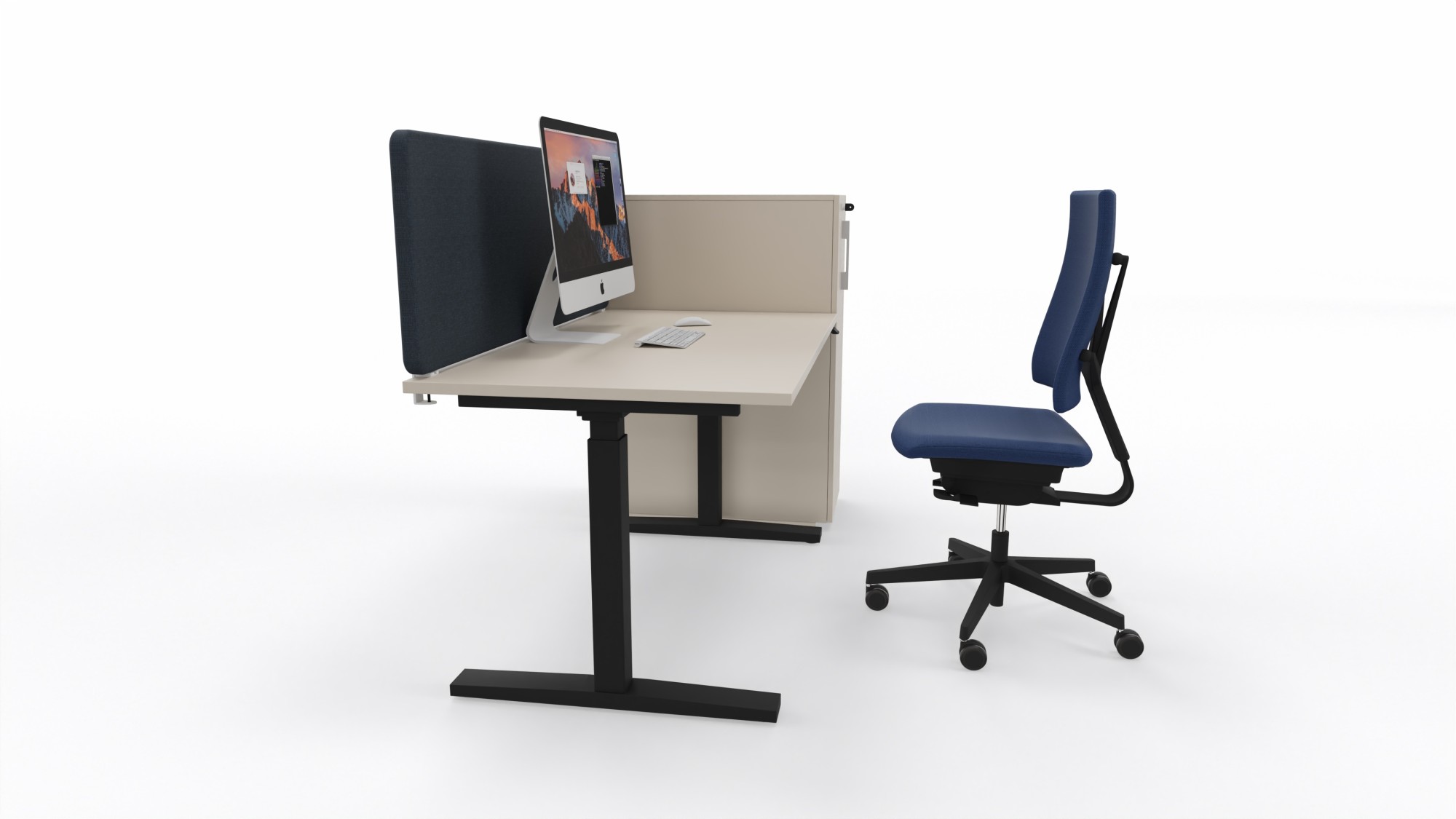 Główna galeria - Osłona, przegroda do biurka, ekran akustyczny granatowy Gotessons A30 (4)