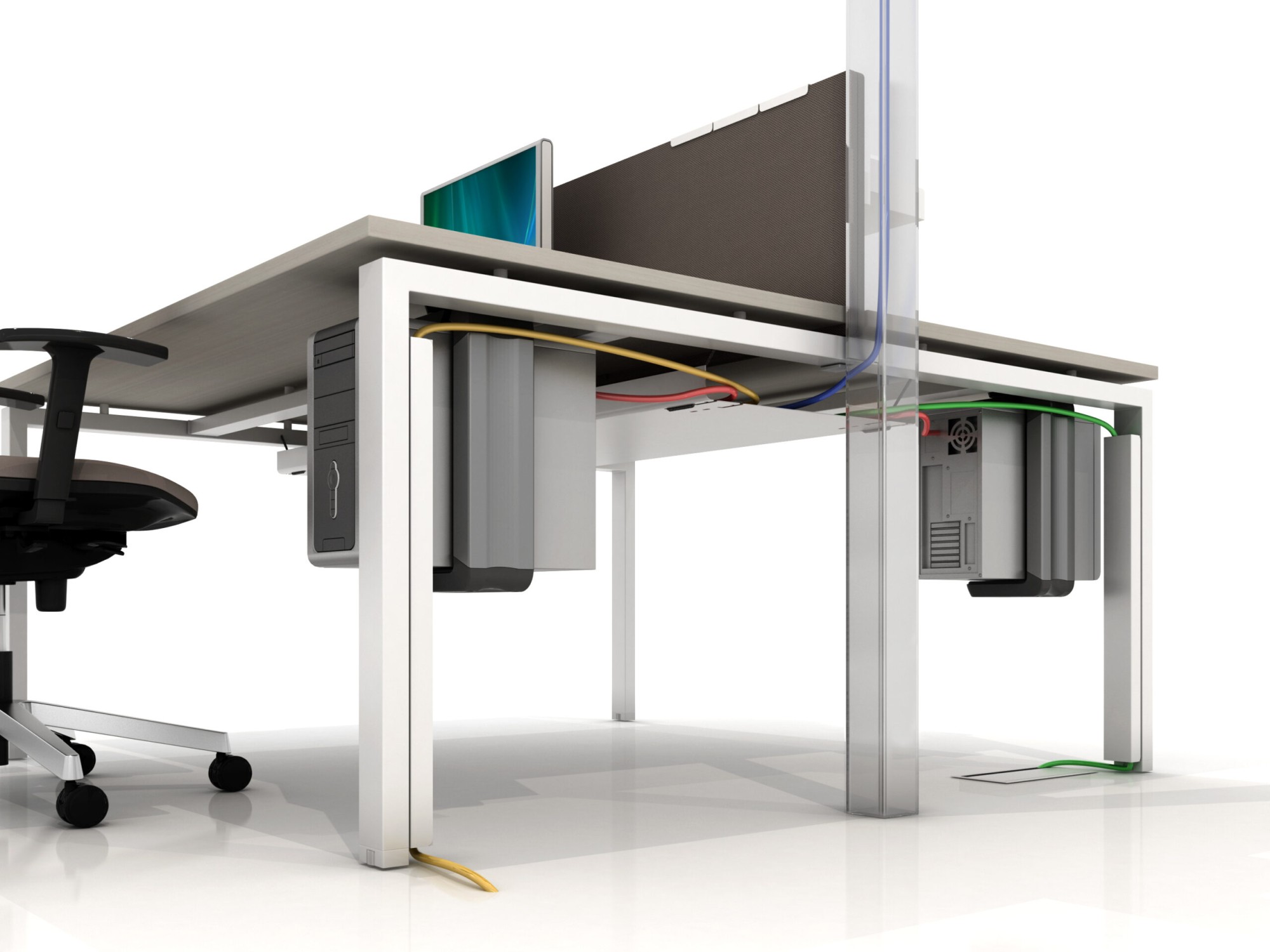 Główna galeria - Biurko Conecto Workbench podwójne 1600 x 1600 x 740mm (szer x gł x wys) (2)