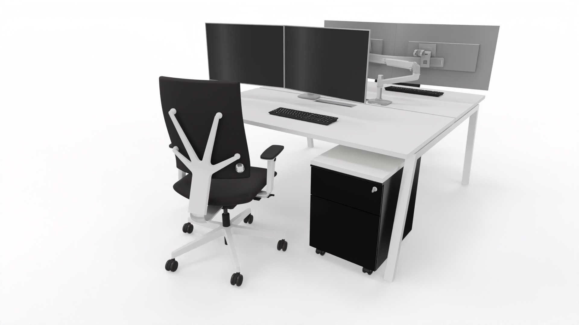 Główna galeria - Biurko Conecto Workbench podwójne 1600 x 1600 x 740mm (szer x gł x wys) (3)