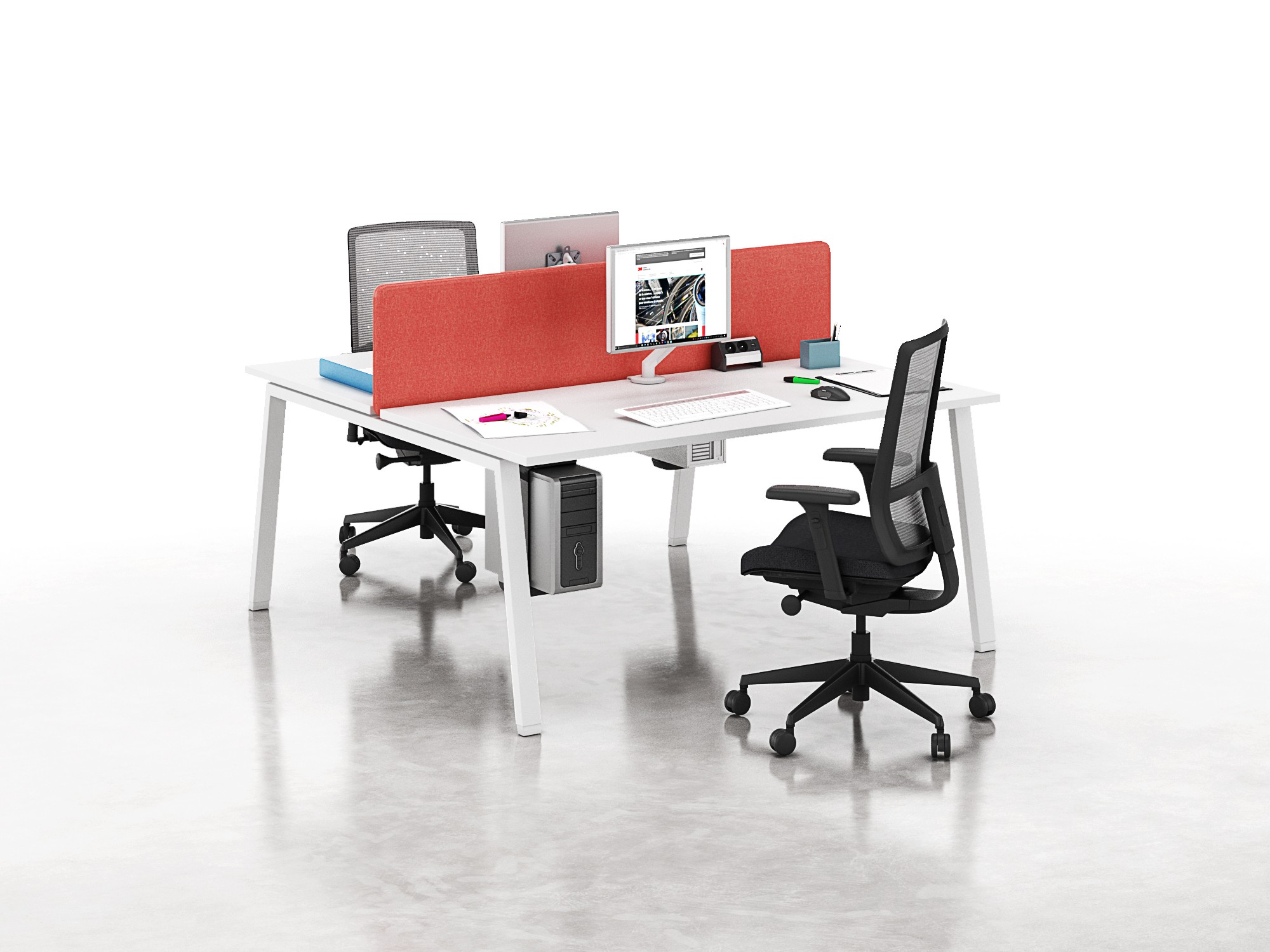 Główna galeria - Biurko Conecto Workbench podwójne 1600 x 1600 x 740mm (szer x gł x wys) (5)