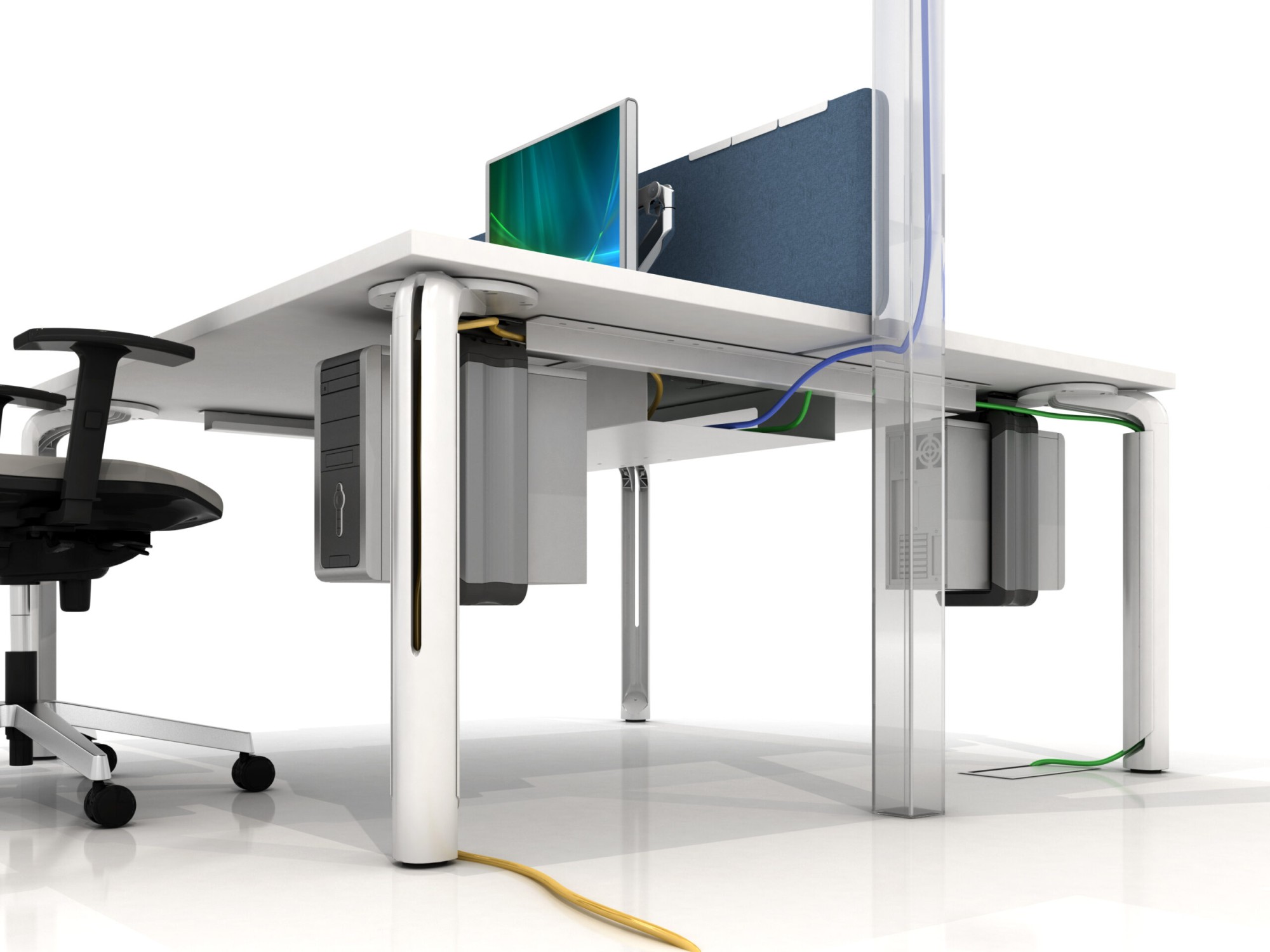 Główna galeria - Workbench Eklipse 1200x790 mm x2 biurko dwuosobowe (7)