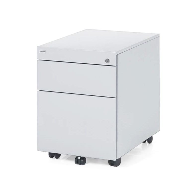 Kontenerek Klea mobilny 36 szary z topem metalowym