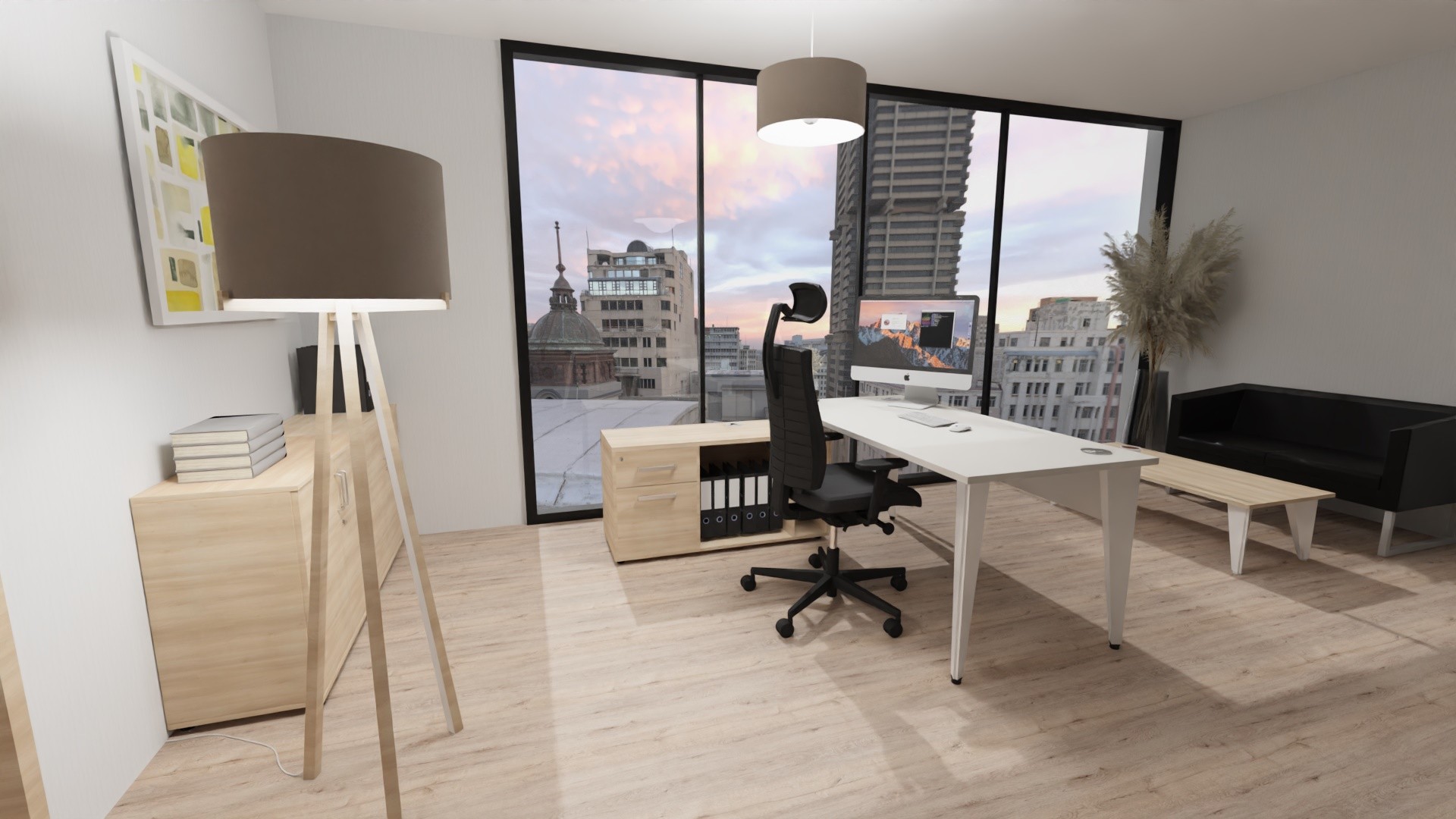 Główna galeria - Biurko dyrektorskie 1600x800x740cm Origami (szer x gł x wys)z pomocnikiem prawe akacja (8)