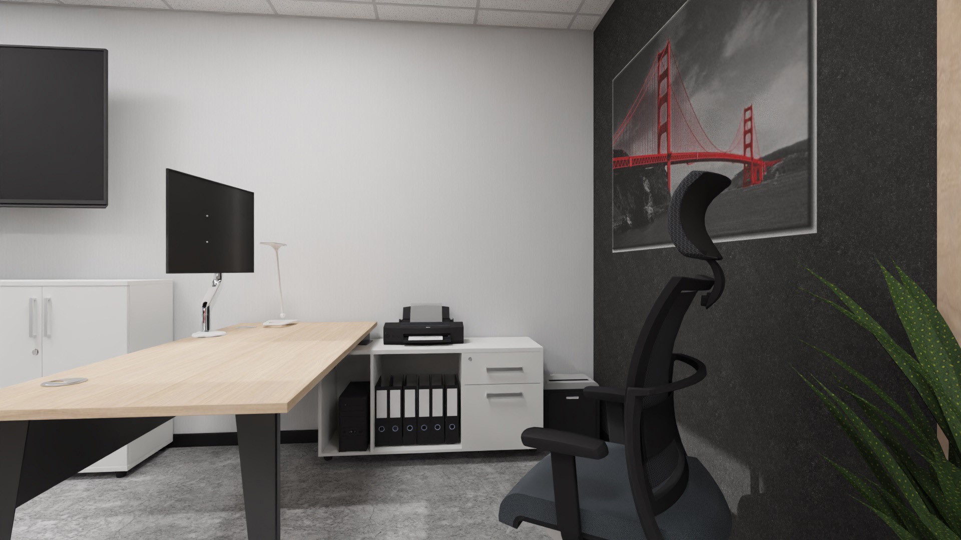 Główna galeria - Biurko dyrektorskie 1600x800x740cm Origami (szer x gł x wys)z pomocnikiem prawe akacja (12)