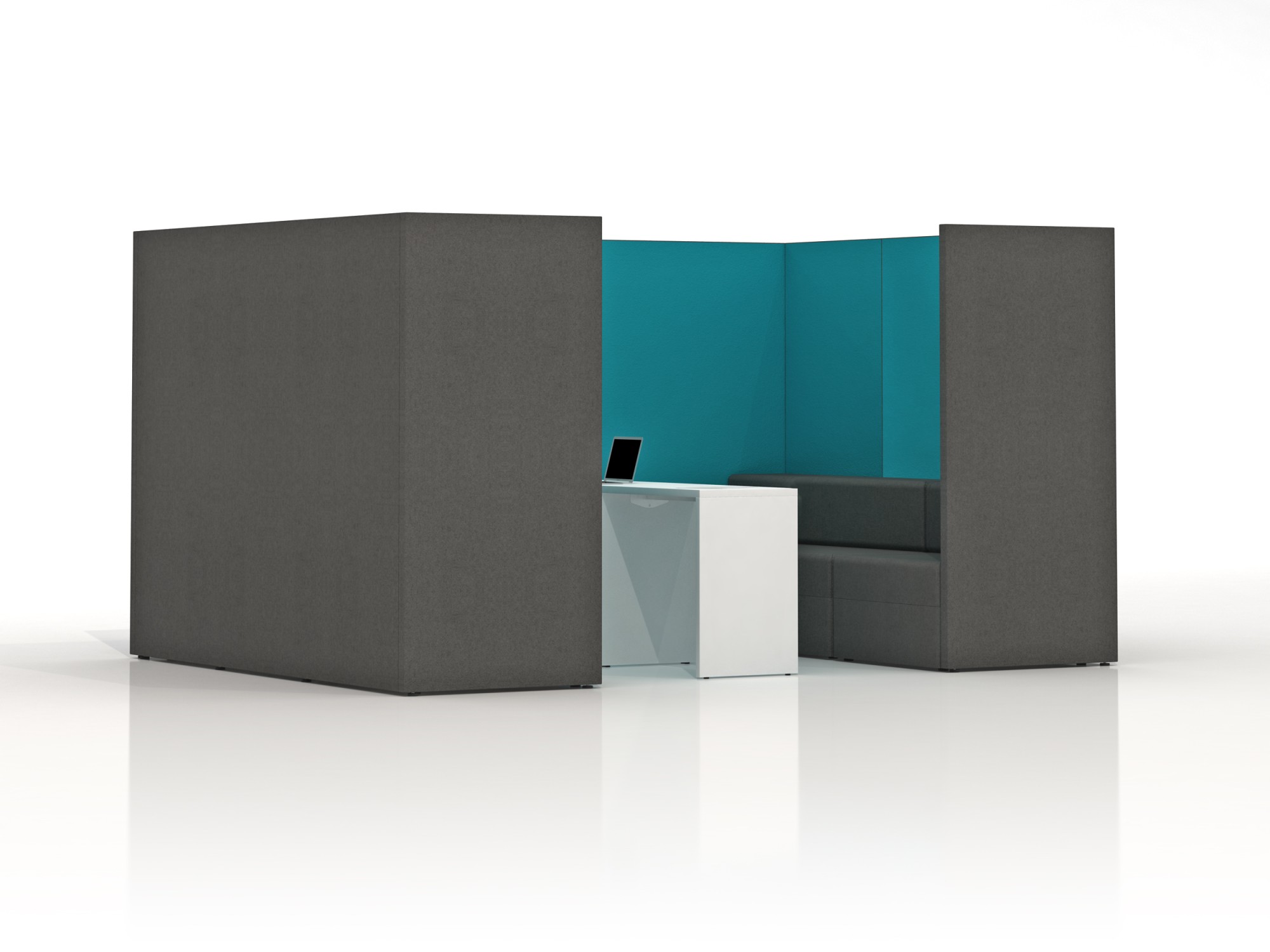 Główna galeria - Kanapa z oparciem prostym 800x800mm z serii Softwork kolor melange szary (5)