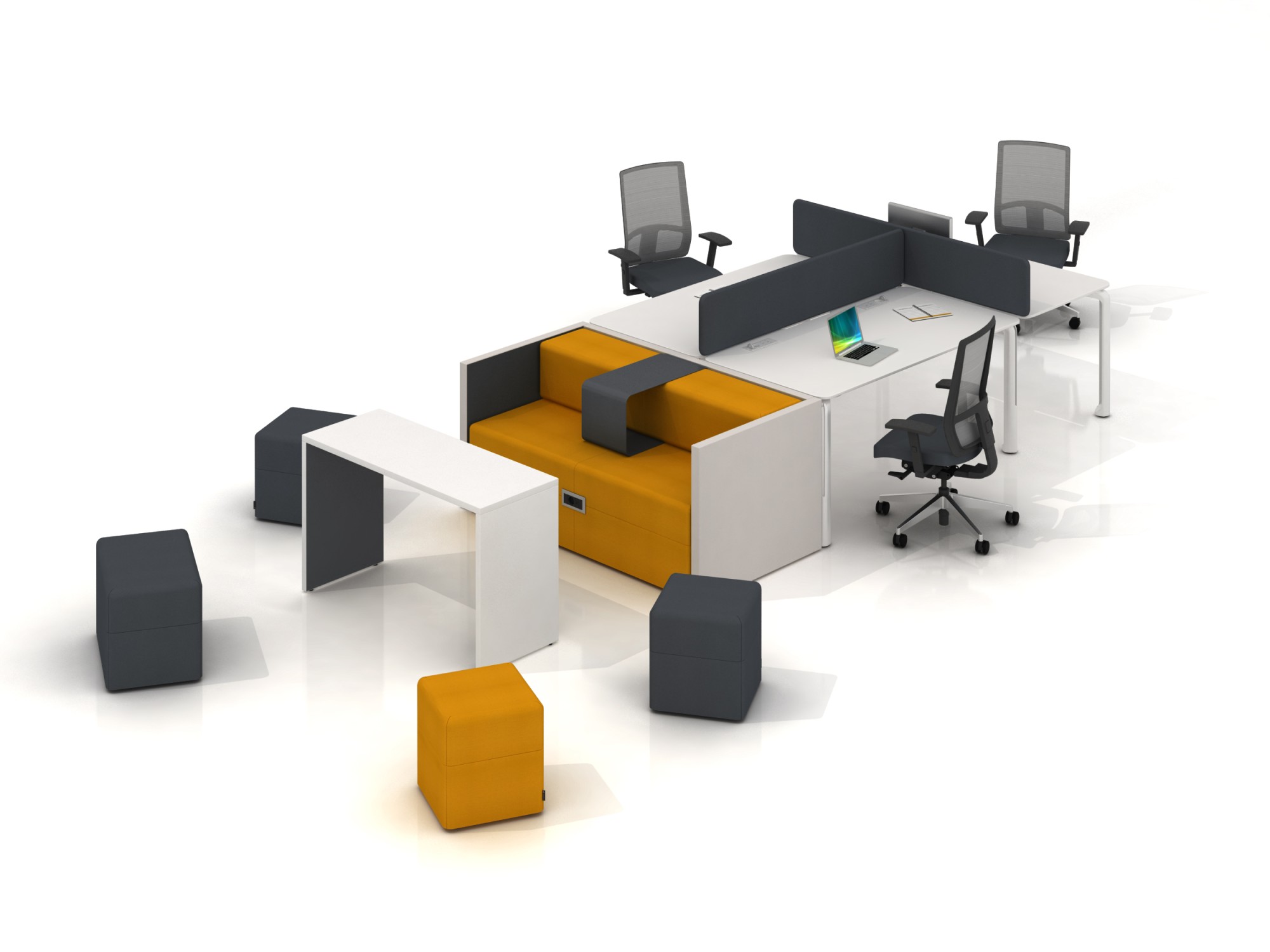 Główna galeria - Pufa z serii Softwork 400x400 mm kolor ochra żółta (5)