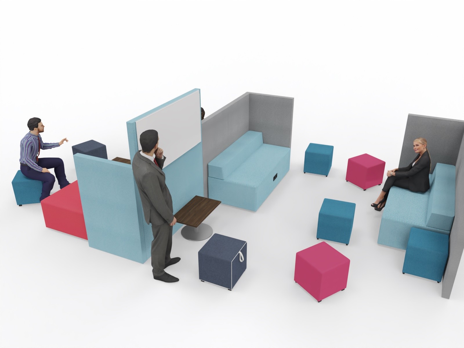 Główna galeria - Pufa z serii Softwork 400x400 mm kolor różowy (4)