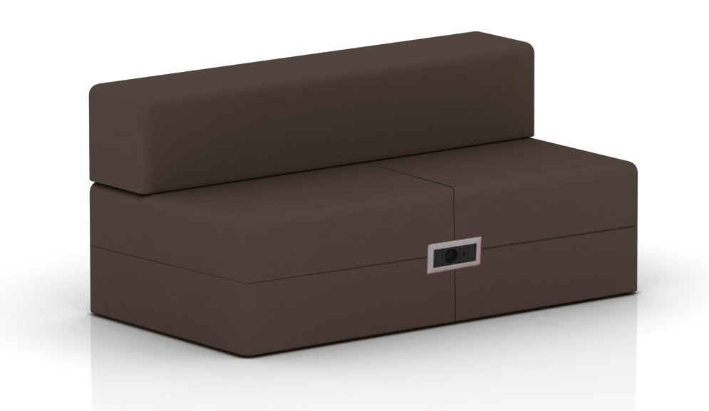 Główna galeria - Kanapa z oparciem prostym 1600x800mm z serii Softwork kolor brązowy z mediaportem (7)