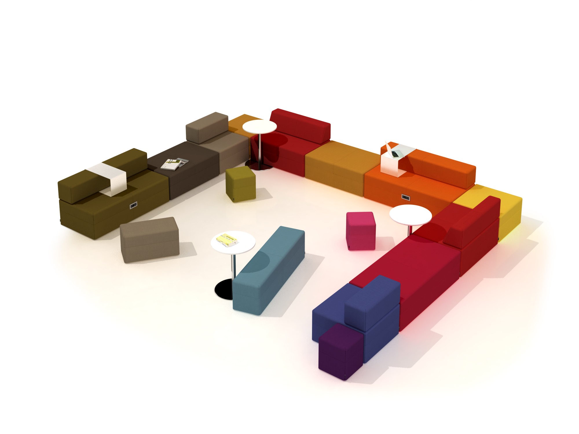 Główna galeria - Pufa z serii Softwork 400x400 mm kolor melange turkus (7)