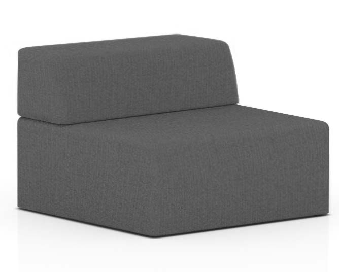 Główna galeria - Kanapa z oparciem ukośnym 1600x800mm z serii Softwork kolor melange szary (3)