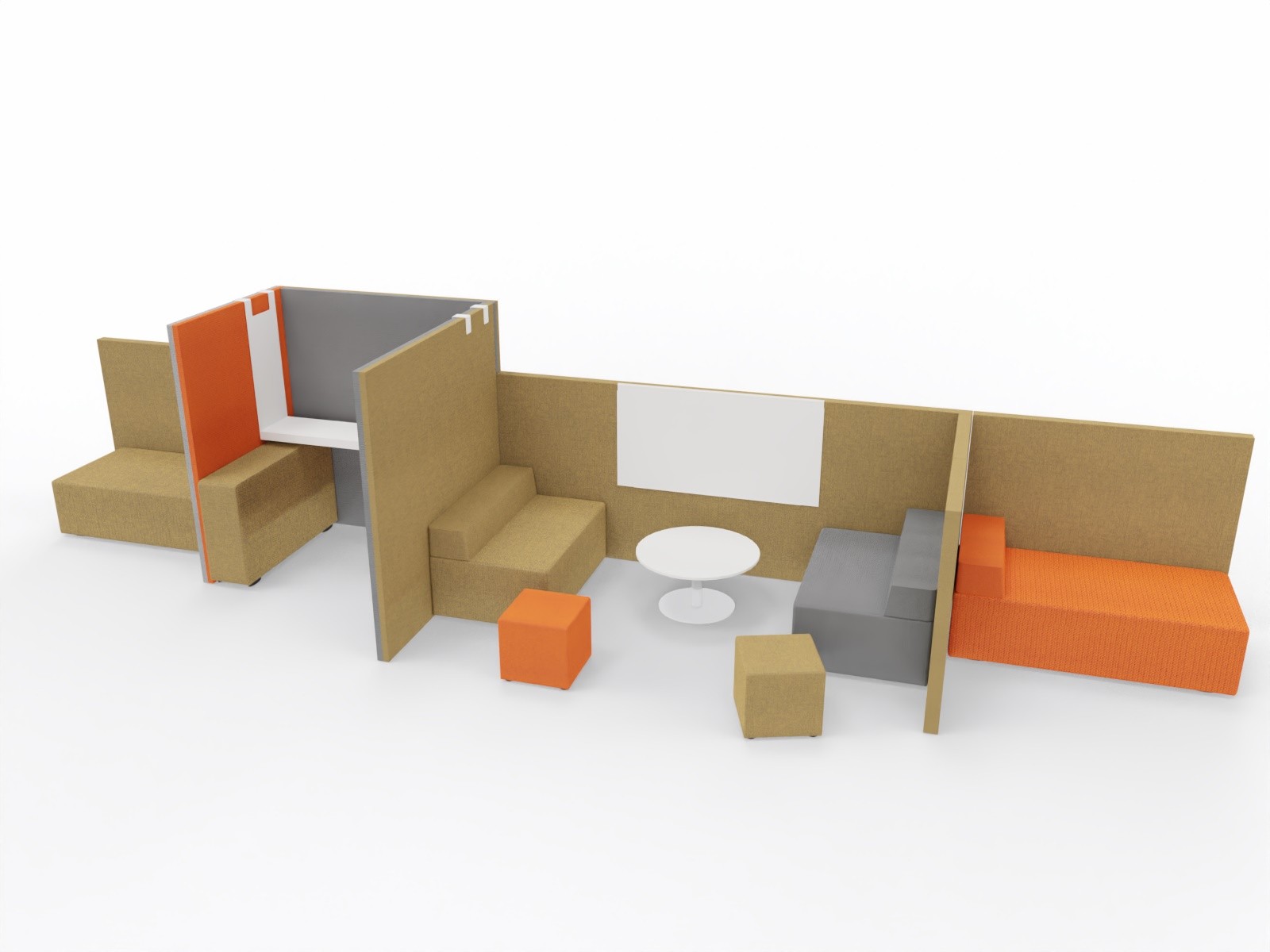 Główna galeria - Szezlong z oparciem ukośnym 800x1600 mm z serii Softwork kolor pomarańczowy (12)