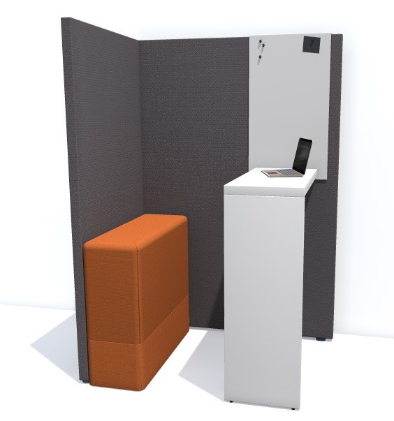 Główna galeria - Wysoka pufa z wbudowanym mediaportem 300x1200 mm z serii Softwork kolor pomarańczowy (3)