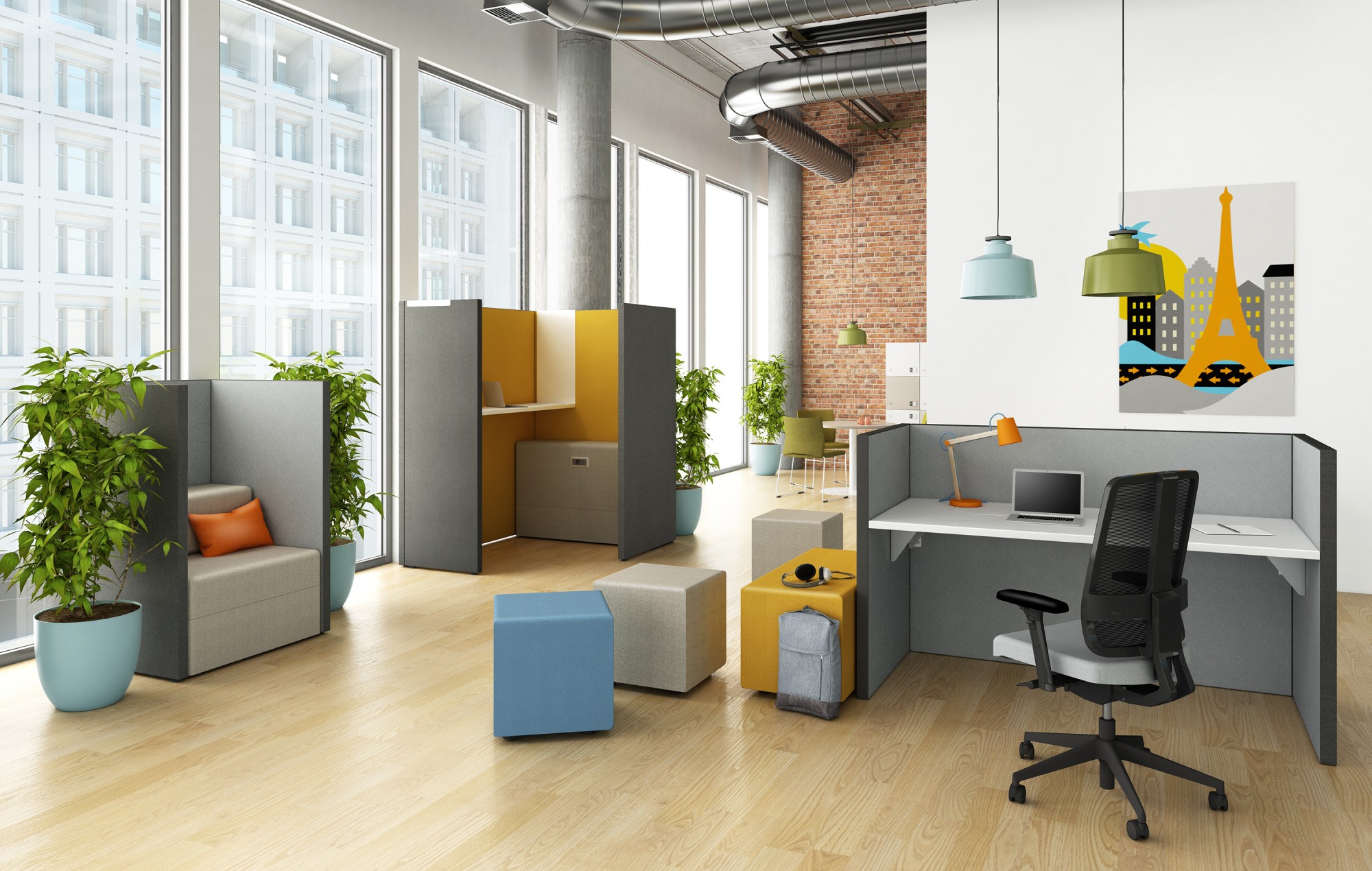 Główna galeria - Wysoka pufa z wbudowanym mediaportem 300x1200 mm z serii Softwork kolor pomarańczowy (5)