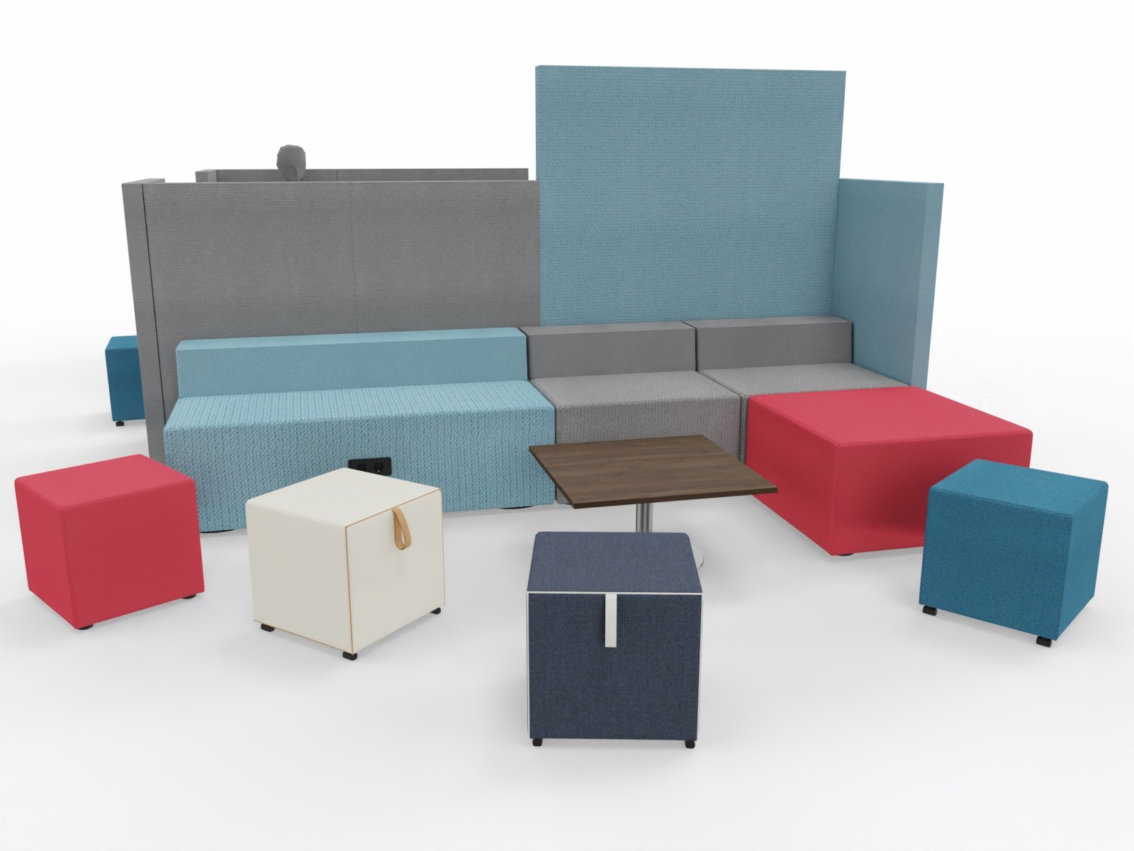 Główna galeria - Kanapa z oparciem ukośnym 1600x800mm z serii Softwork kolor niebieski z mediaportem (5)