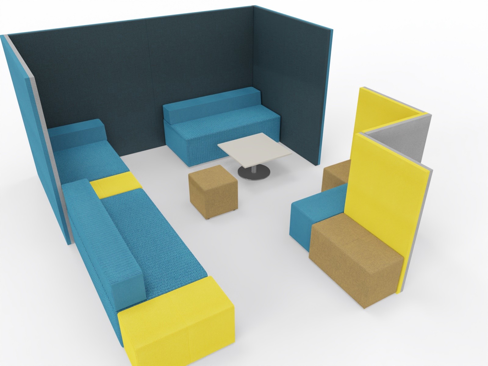 Główna galeria - Ławka 800x800mm bez oparcia z serii Softwork kolor melange turkus (3)