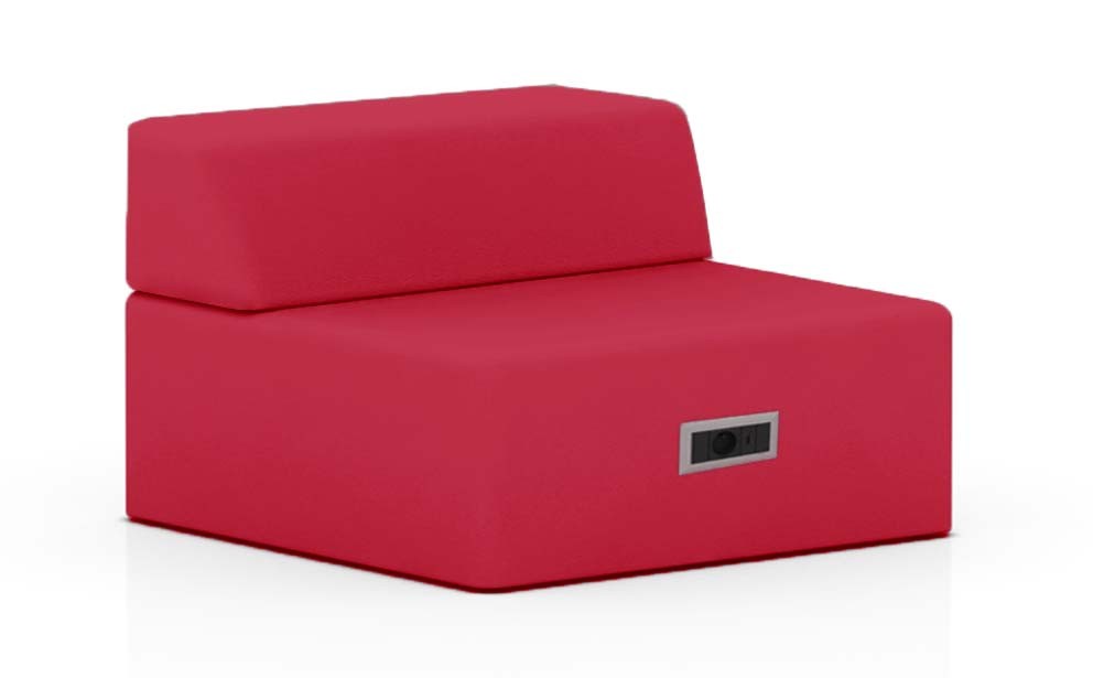 Główna galeria - Kanapa z oparciem ukośnym 1500x800mm z serii Softwork kolor czerwony z mediaportem (5)