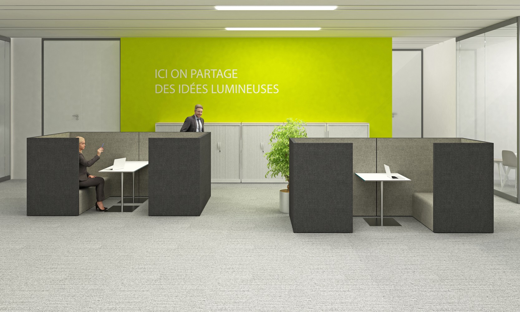 Główna galeria - Kanapa z oparciem ukośnym 1600x800mm z serii Softwork kolor melange turkus (3)