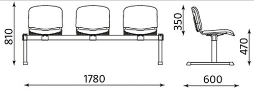 Główna galeria - Krzesło do poczekalni ISO 3 (2)