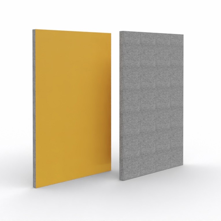 Główna galeria - Ścianka podłogowa Softwork Ekran akustyczny tapicerowany 1300 x 800 x 55 mm, bez podstawy, Tkanina Step / Step melange ochra żółta i szary (2)