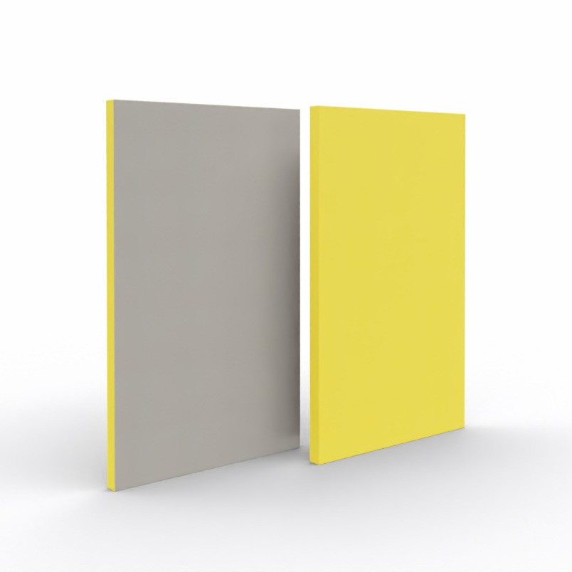 Główna galeria - Ścianka podłogowa Softwork Ekran akustyczny tapicerowany 1300 x 800 x 55 mm, bez podstawy, Tkanina Step szary i cytrynowy (2)